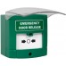 Resettable Green Emergency Door Entry Access Control Lock Release Call Point with Cover - Single Pole