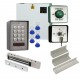 Stainless Steel Proximity Code Access Control Door Entry Keypad kit with Power Supply, Maglock and Z&L for Inward Opening Doors