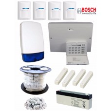 Texecom Veritas R8 with LED Keypad Wired Burglar Alarm Kit, 4 BOSCH PIRs with Look Down Zone