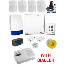 Scantronic 9448-95 Wired Burglar Alarm Kit, Pet Frielndly PIRs with Speech Dialler