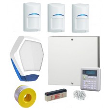 Wired Burglar Intruder Alarm System Kit LCD Keypad, Illuminated Bell Box, BOSCH PIRs Scantronic Eaton I-on 10 