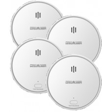Battery Powered Domestic Smoke Alarm with Wireless Interconnection - PACK of 4