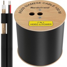 RG59 Siamese Cable 100 Mtr Reel - Coaxial CCTV Video and Power Cable