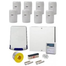 Wired Intruder Burglar Alarm System PROFESSIONAL Kit LCD Keypad with 8 PIRs