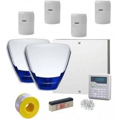 Wired Intruder Burglar Alarm System PROFESSIONAL Kit LCD Keypad with Pro PIRs and Two Live Deltabell Bell Boxes