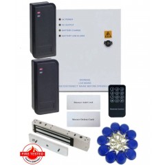 Proximity Access Control Door Entry Kit, READ IN & READ OUT, Maglock, PSU, Weatherproof IP66 Reader, 1000 Users