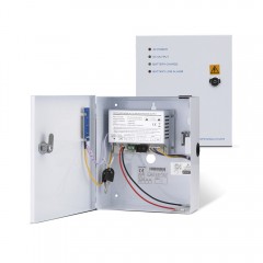 Boxed Metal 1 Amp Regulated 12 Volt DC Power Supply with Lock and Tamper